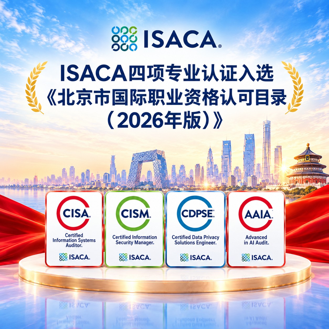 喜报！ISACA四项权威认证入选《北京市国际职业资格认可目录（2026年版）》